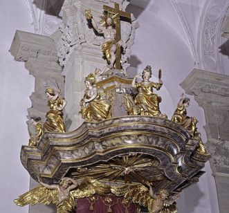Schalldeckel der Kanzel in der Stiftskirche St. Nikolaus, nach 1713, Großcomburg
