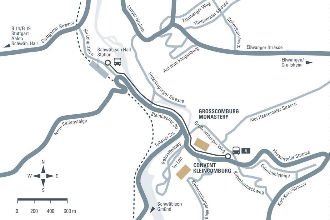 journey description: Großcomburg Monastery, illustration: Staatliche Schlösser und Gärten Baden-Württemberg, JUNG:Kommunikation