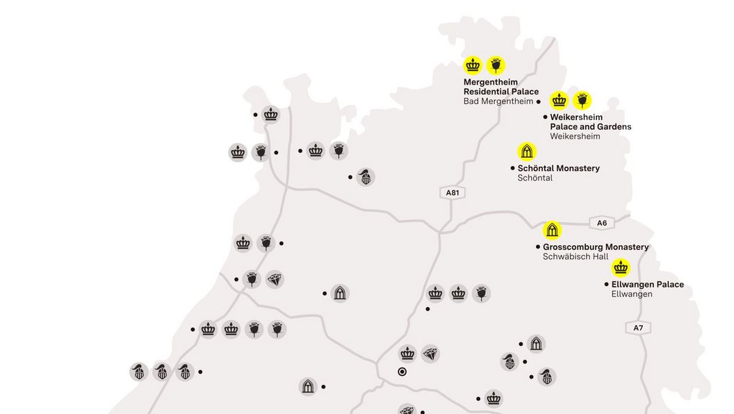 journey map, Illustration: Staatliche Schlösser und Gärten Baden-Württemberg, JUNG:Kommunikation GmbH